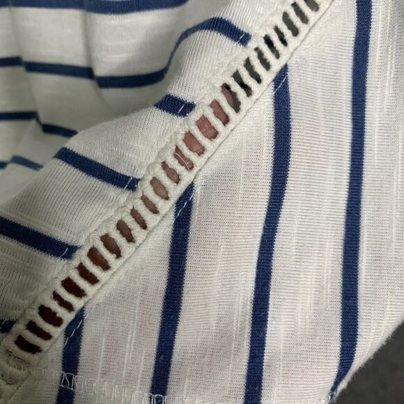 NY Collection Striped Knit Tunic Top Light Weight Women M 3/4 Sleeve Flare Hem - Picture 10 of 16